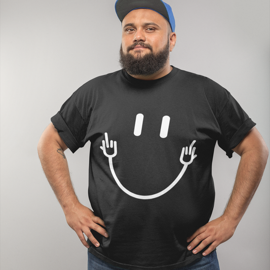 Fuck Smiley - Oversize Tshirt - 100% organische Baumwolle
