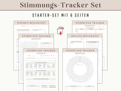 Geschenk: Stimmungs Tracker für Selbstfürsorge | Selfcare Therapie Journal