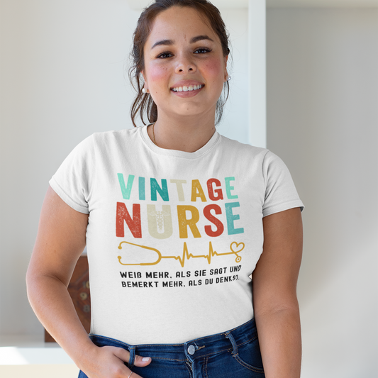 Vintage Nurse - Oversize Tshirt - 100% organische Baumwolle
