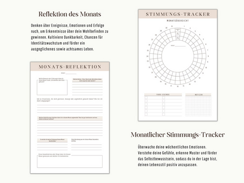 Geschenk: Stimmungs Tracker für Selbstfürsorge | Selfcare Therapie Journal