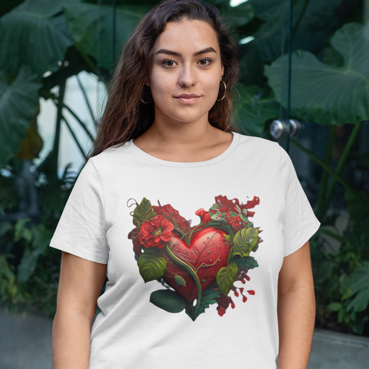 Flower Heart V - Oversize Tshirt - 100% organische Baumwolle
