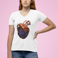 Beetle Heart - V-Ausschnitt Vorgeschrumpfter Baumwollstoff (100%)