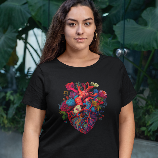 Flower Heart I - Oversize Tshirt - 100% organische Baumwolle
