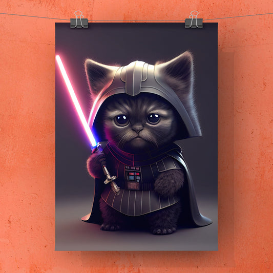 Darth Cat - Poster im Cat Wars Style